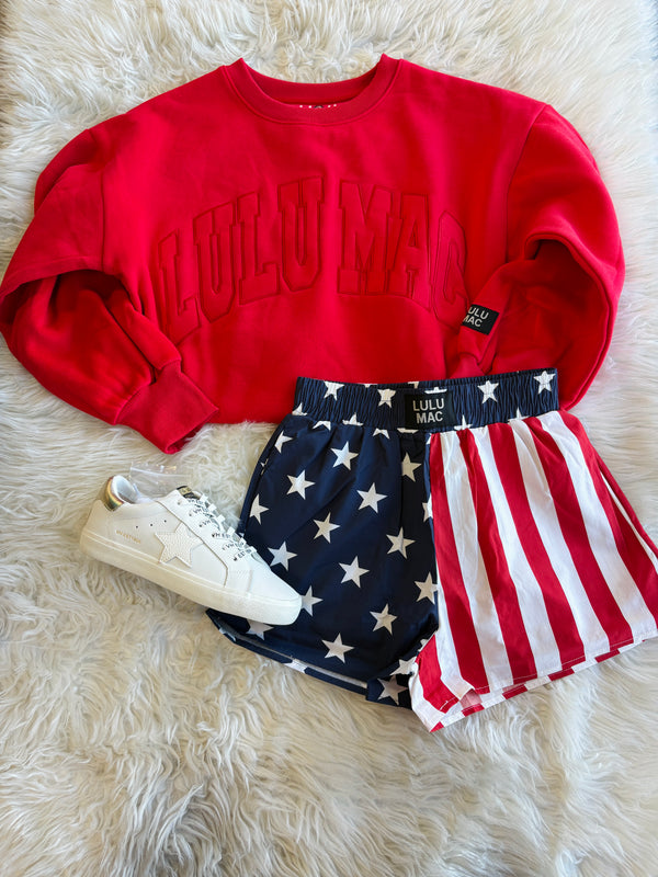 Flag Star and Stripe Boxer Shorts | LULU MAC