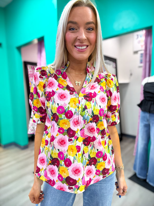 Makes Me Happy Floral Top