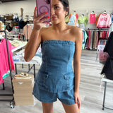 Downtown Darling Denim Romper