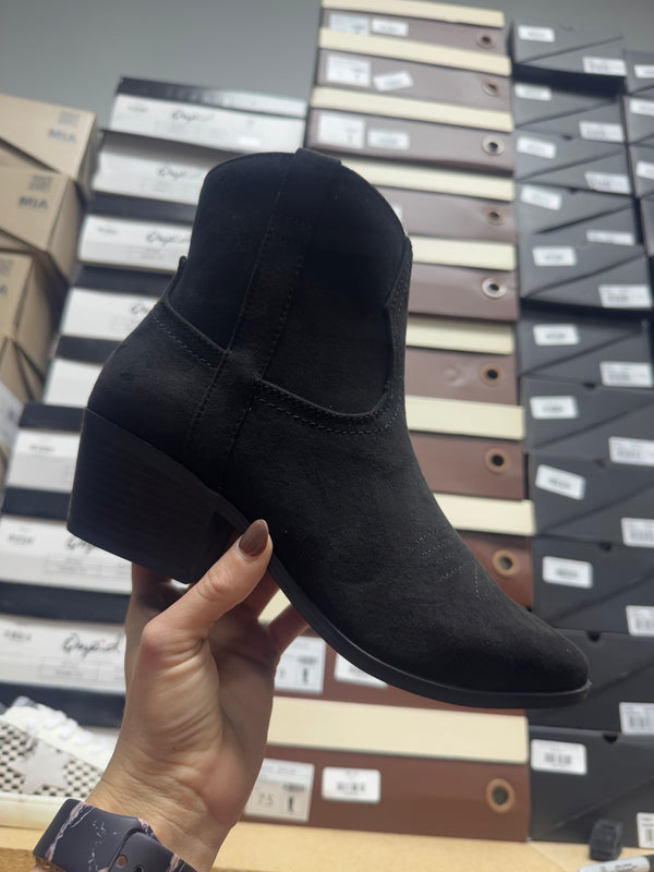 The Montana Suede Black Bootie