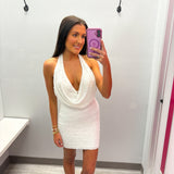 All Eyes on Me Pearl Cowl Neck Dress