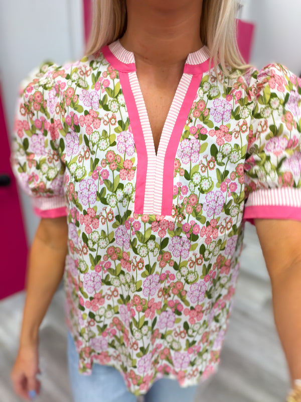 Poised in Petals Top | Pink