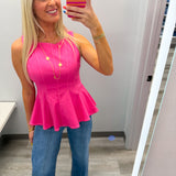 Pink Paradise Peplum Blouse