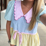 Hop On By Stripe Pastel Top