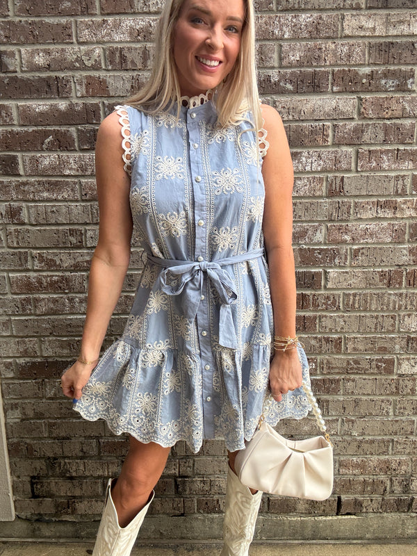 Denim and Lace Dress