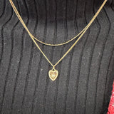 two row star heart and chain necklace