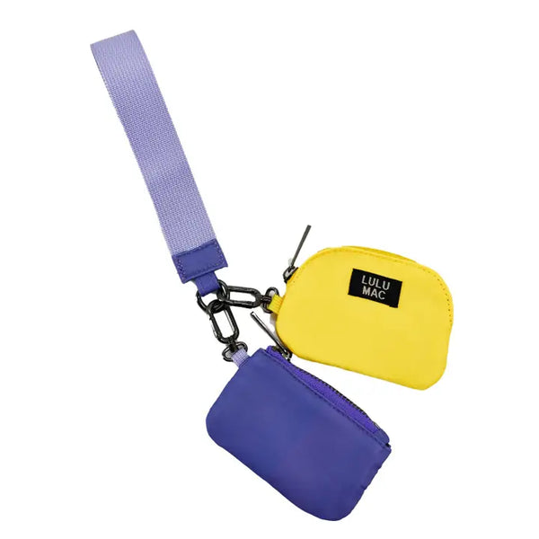 Purple / Yellow Lulu Mac Double Pouch Wristlets