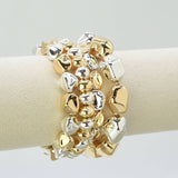 4 Piece Organic Shape CCB Stretch Bracelet Set