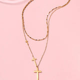 Multi Cross Necklace Gold