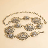 Western Round Concho Disc Chain Belt