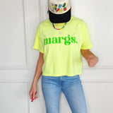 Margs Lime Puff Crop Tee