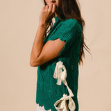 Teal Green Bow Sweater