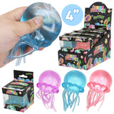 Jellyfish Clear Solid Maltose Putty Filled Squishy - 4 Inch