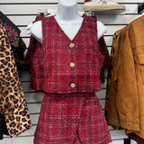 Burgundy Tweed Vest