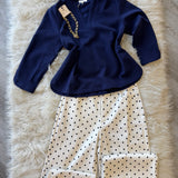 Navy Longer Sleeve Top