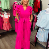 Ruffle Pink Jumpsuit