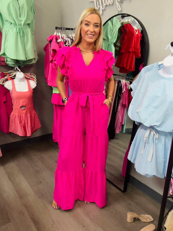 Ruffle Pink Jumpsuit
