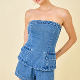 Downtown Darling Denim Romper