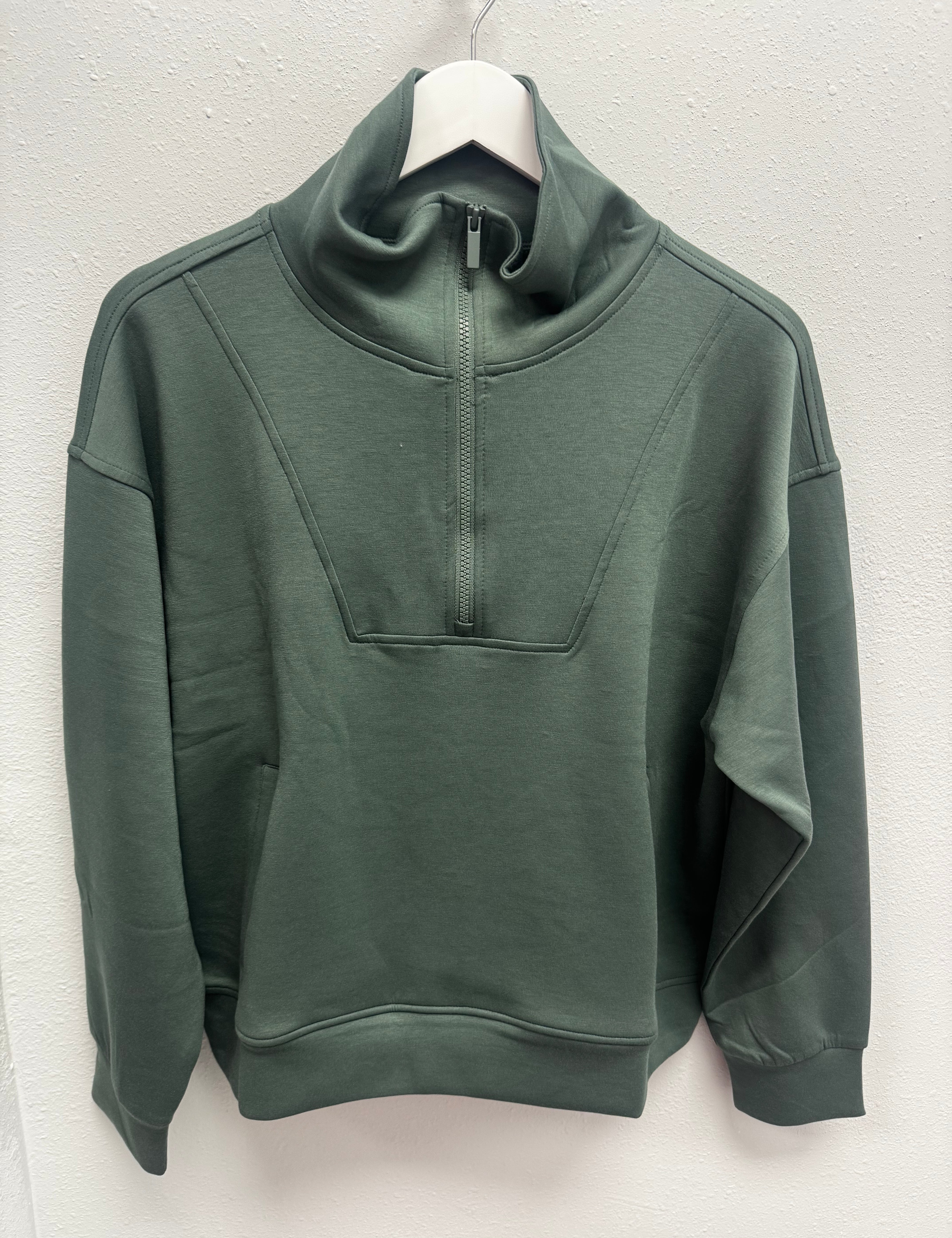 BLACK FRIDAY | High Neck Scuba Half Zip Pullover