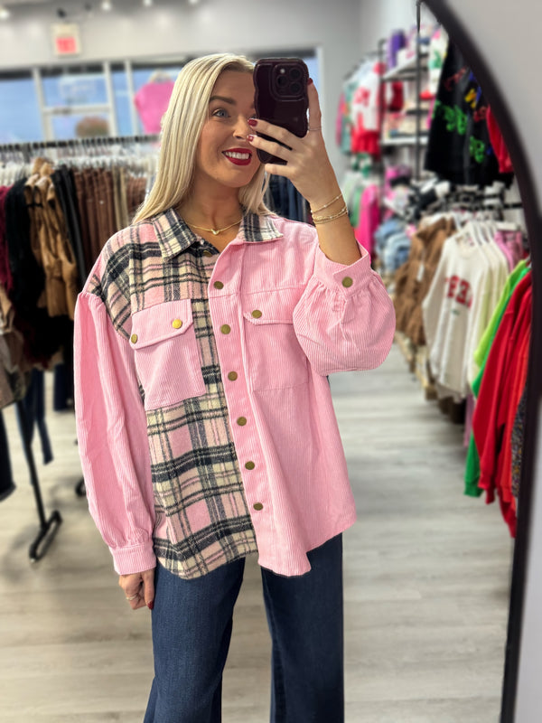 Pink Plaid Shacket