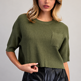 Keep It Casual Olive Knit Top