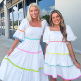 Pops of Color Rick Rack Trim Dress