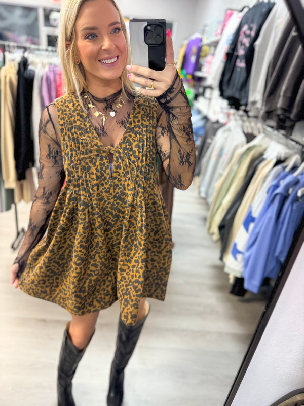 Leopard Denim Romper