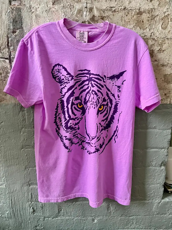 Tiger Face Violet Graphic Tee