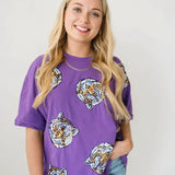 Gameday Sequin Tiger Top