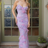 Summer Mirage Mesh Floral Ruffle Max