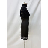Midnight Romance Lace Cape Mini Dress
