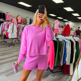 Savage Deals | Fleece Long Sleeve Sweatshirts & Shorts Set