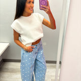Polka Dot Barrel Jeans