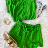 That Summer Feeling Green V Neck Crop