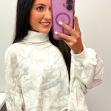Come Find Me White Camo Mock Neck