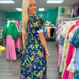 Navy Blossom Dress