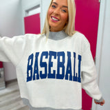 Baseball & Polka Dot Mock Neck Sweatshirt
