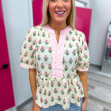 The Pink Petals and Daydream Peplum Top