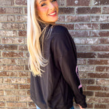 Cowgirl Era | Boot Sequin Fringe Fleece Top