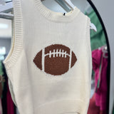 Football Knit Sleeveless Sweater with Rhinestones on