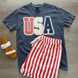 Stripe Boxer Shorts With Drawstring