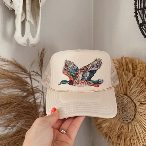 The Faux Bedazzled Duck Cap: Sand