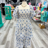 Blue and Bow Midi Dress
