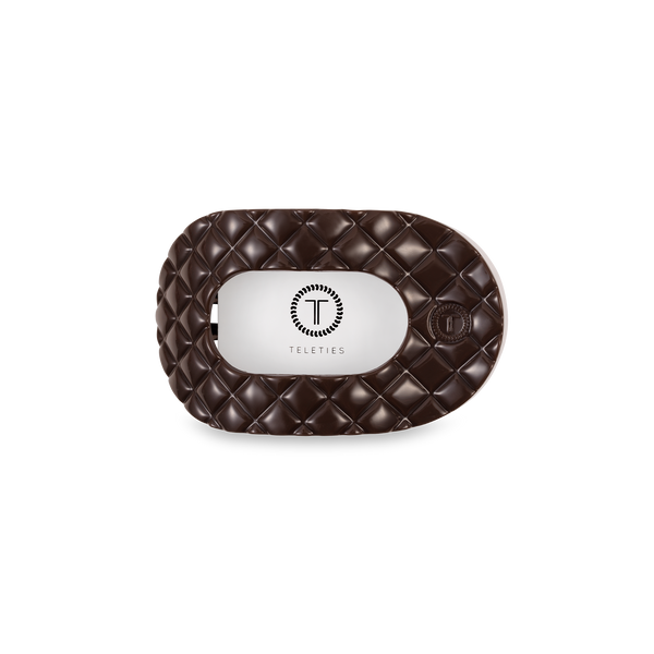 Flat Round Hair Clip | Small | Truly Taupe Quilted