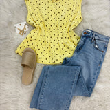 Polka Dot Pleated Top