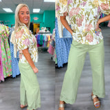 Sweet Escape Scallop Pants Matcha