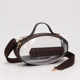 TG10695 Clear Gameday Football Stitch Detail Crossbody Bag
