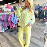 Sunny Side Stripe Mockneck Sweatshirt