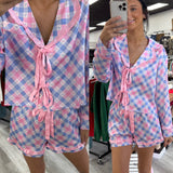 Pink Blue Bow Pajamas