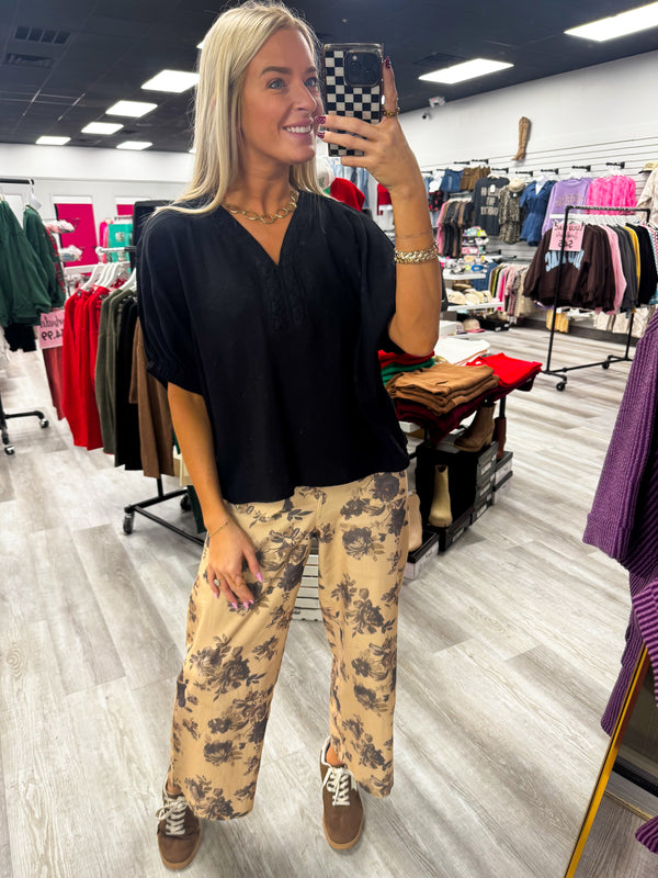 Braided Collar Detail Top